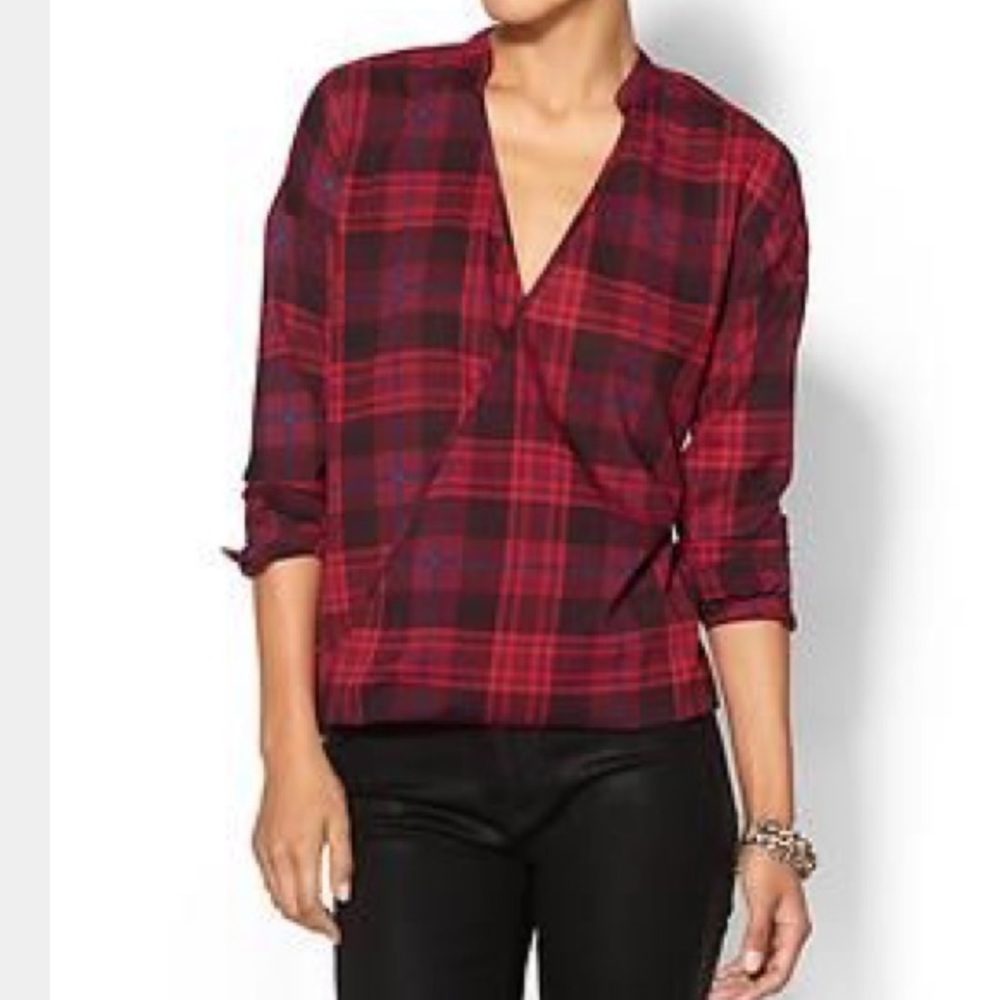 Olive & Oak Plaid Wrap Top